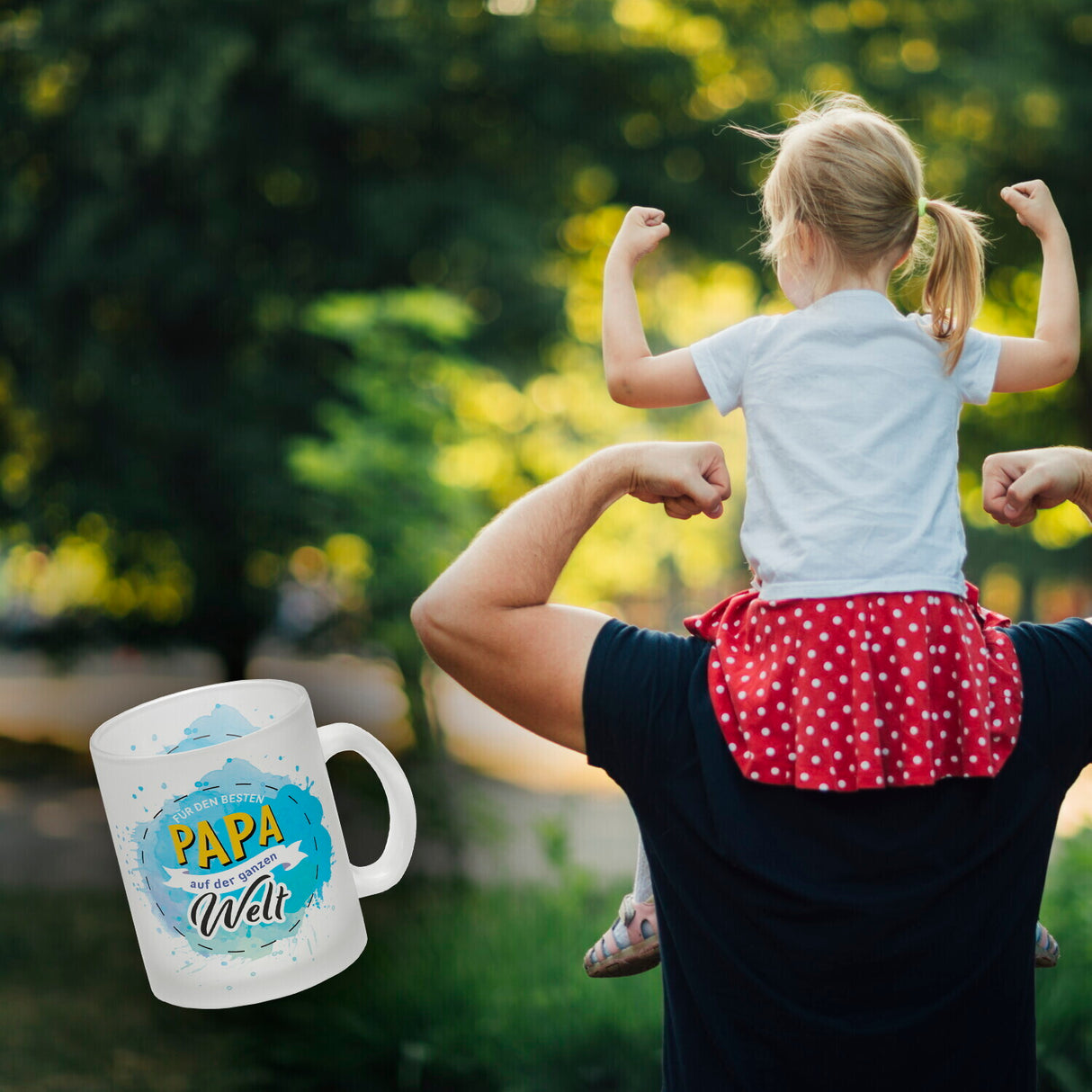 Für den besten Papa Kaffeebecher mit Wasserfarben Motv