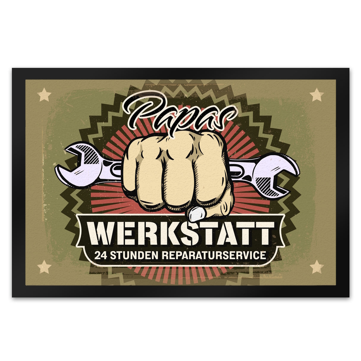 Papas Werkstatt Fußmatte im rostigen Retrolook