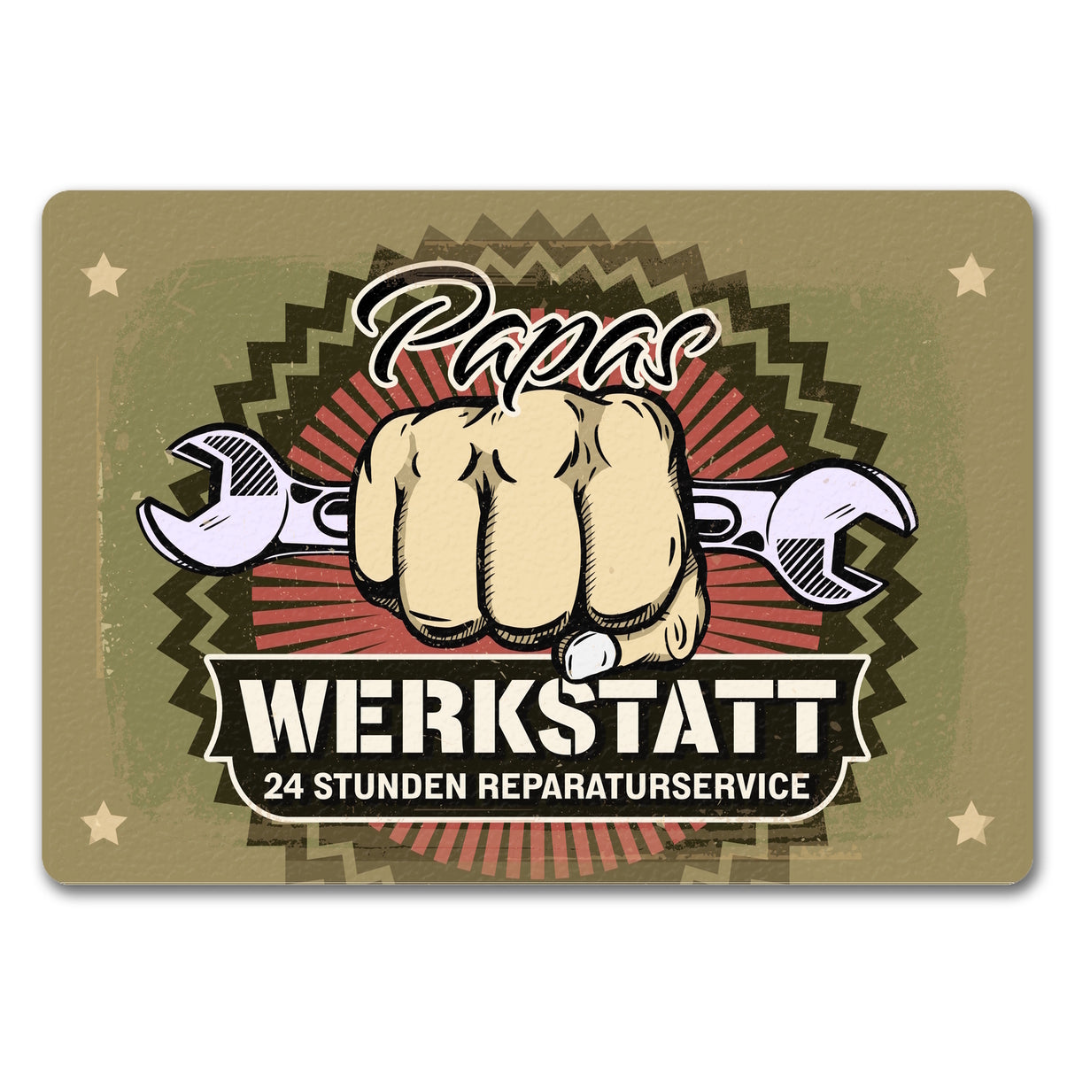 Papas Werkstatt Fußmatte im rostigen Retrolook
