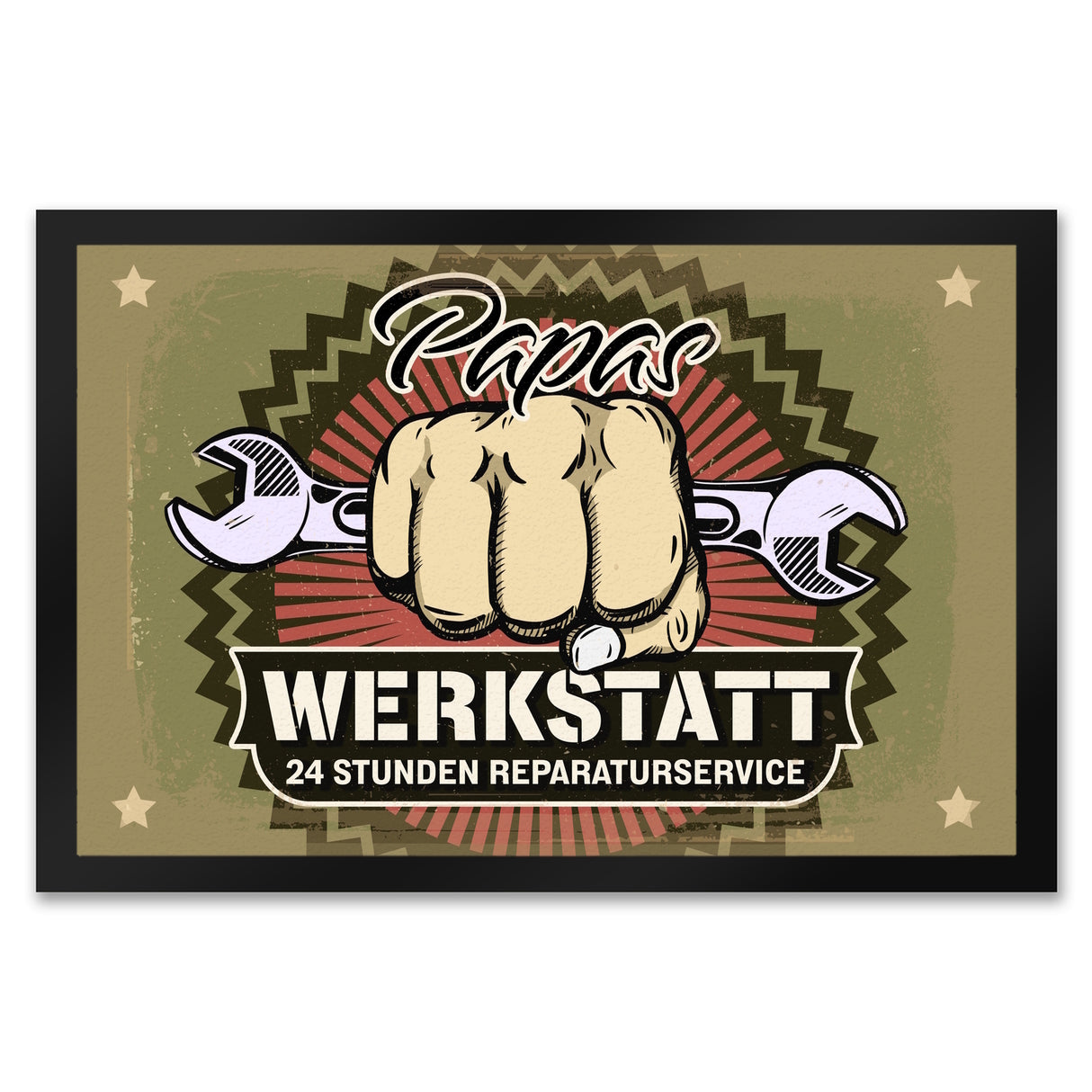 Papas Werkstatt Fußmatte im rostigen Retrolook