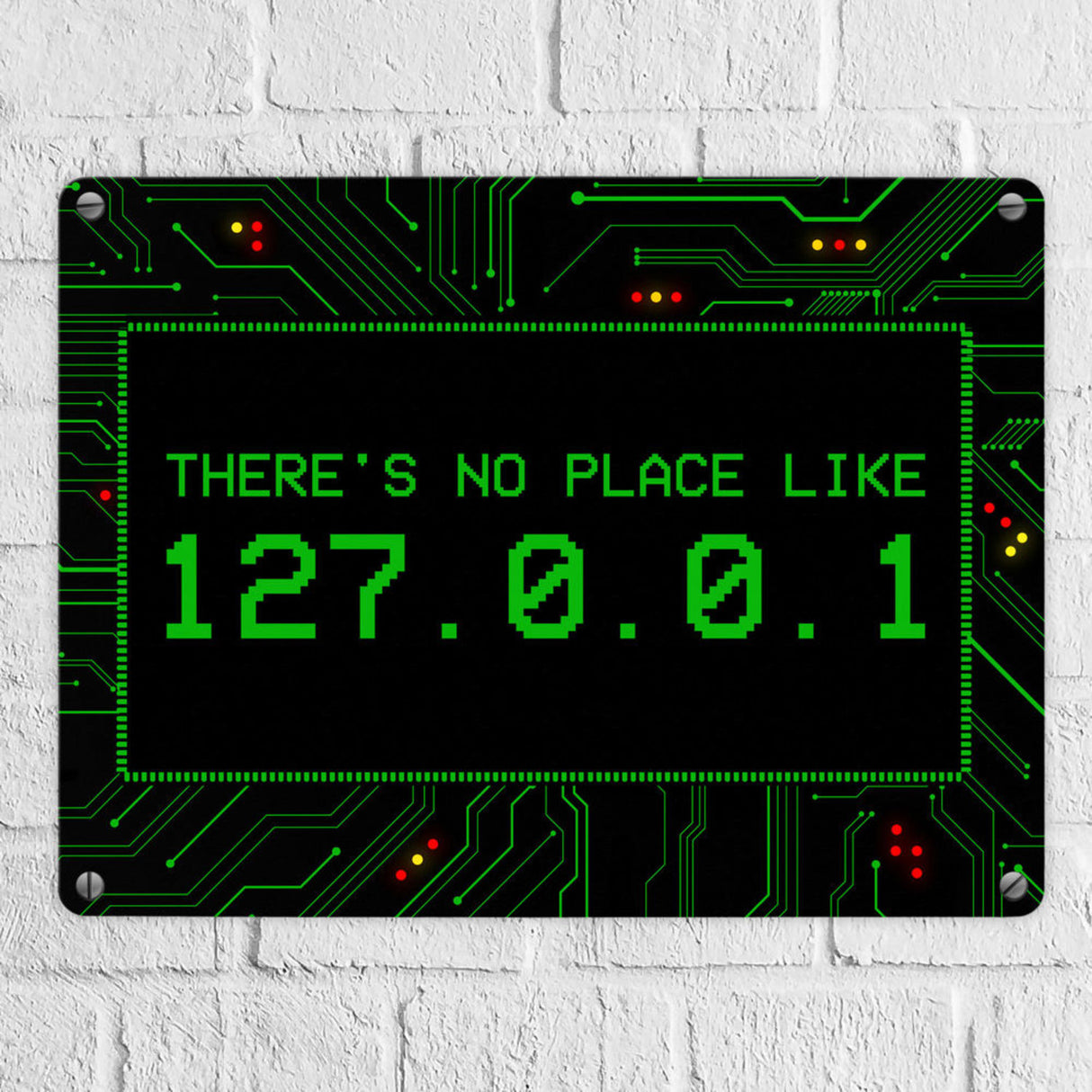 Localhost Metallschild mit IP Adresse 127.0.0.1