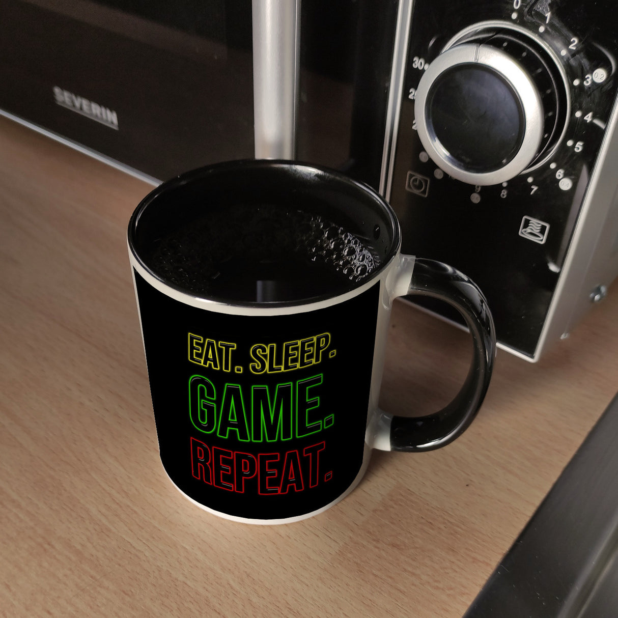 Kaffeebecher Eat. Sleep. Game. Repeat. Zocker Tasse für Gamer