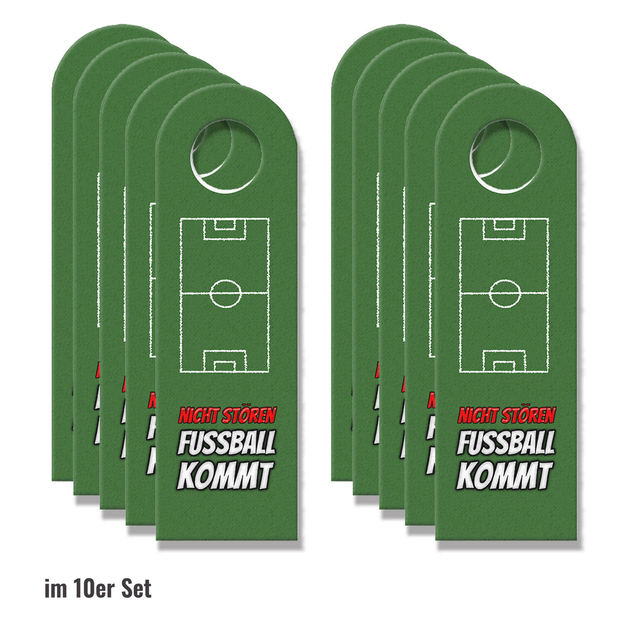 Türhänger in grasgrün mit Fußballfeld Nicht Stören - Komm rein es ist Halbzeit