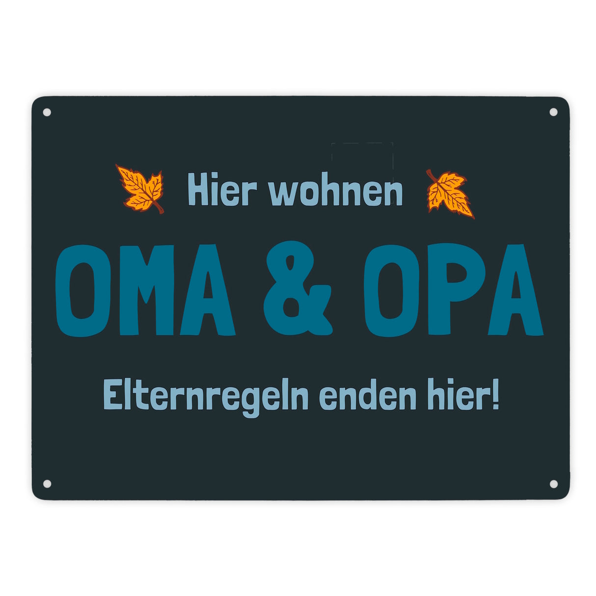 Hier wohnen Oma & Opa - Elternregeln enden hier! Metallschild