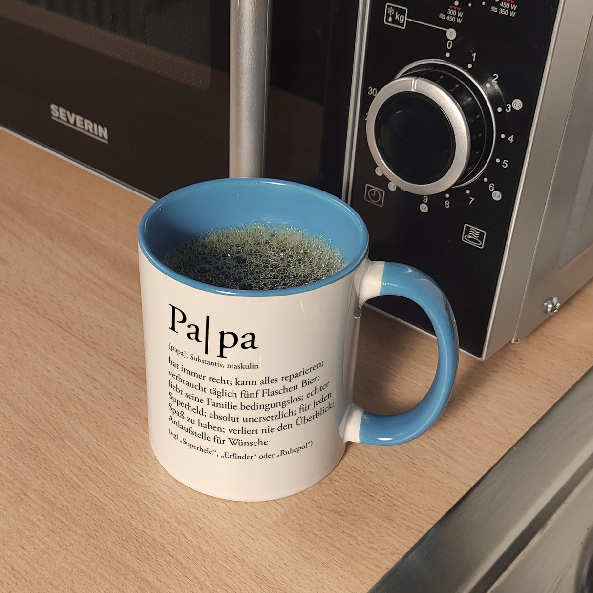 Papa Kaffeebecher mit lustiger Worterklärung