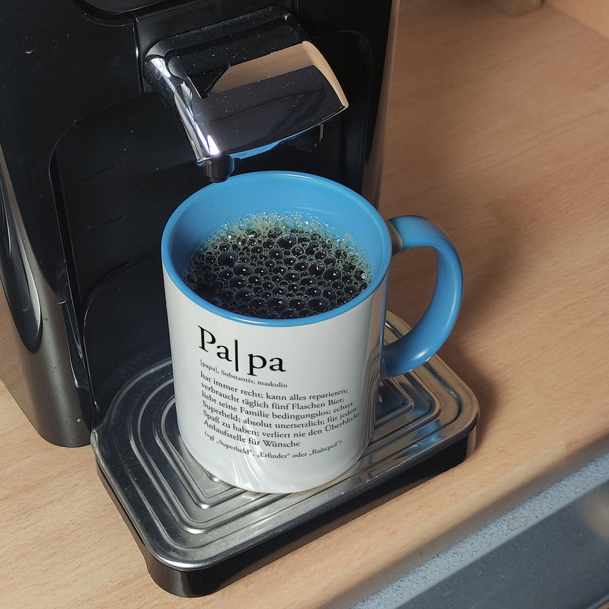 Papa Kaffeebecher mit lustiger Worterklärung