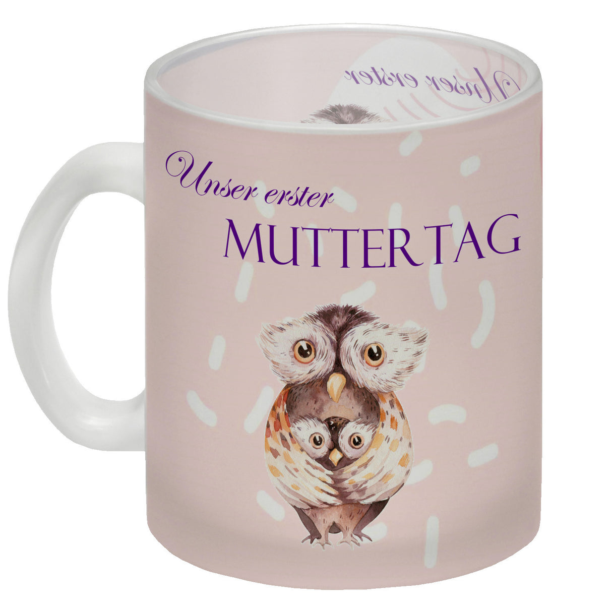 Nilpferd-Kaffeebecher zu ersten Muttertag mit Mama und Baby in rosa