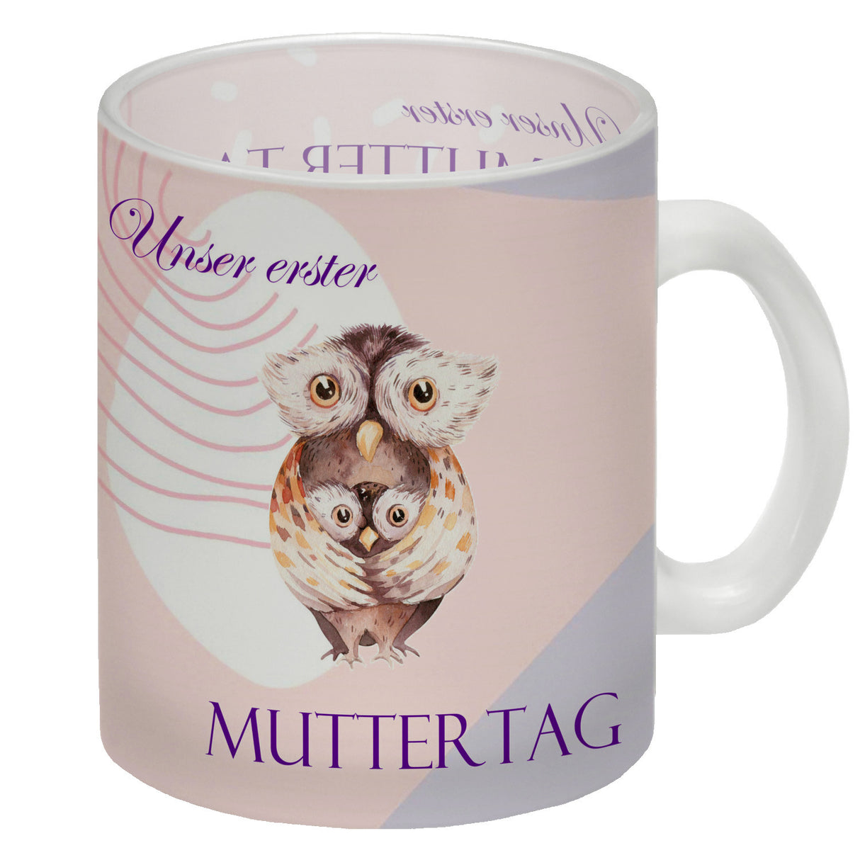 Nilpferd-Kaffeebecher zu ersten Muttertag mit Mama und Baby in rosa
