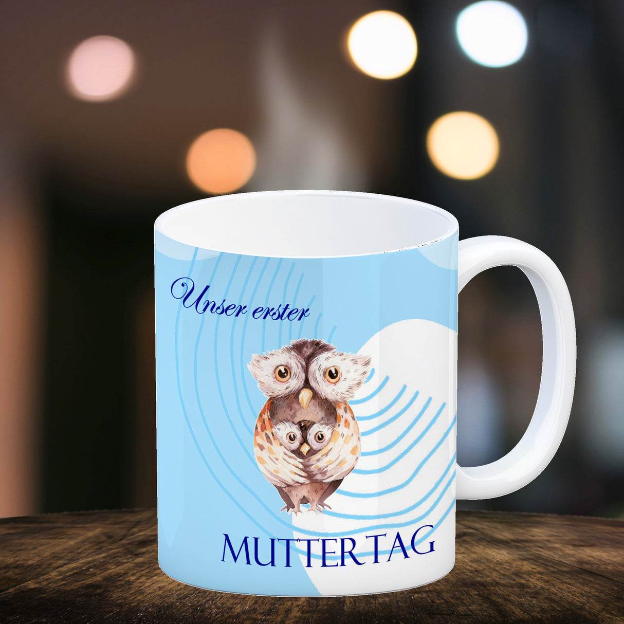 Nilpferd-Kaffeebecher zu ersten Muttertag mit Mama und Baby in rosa