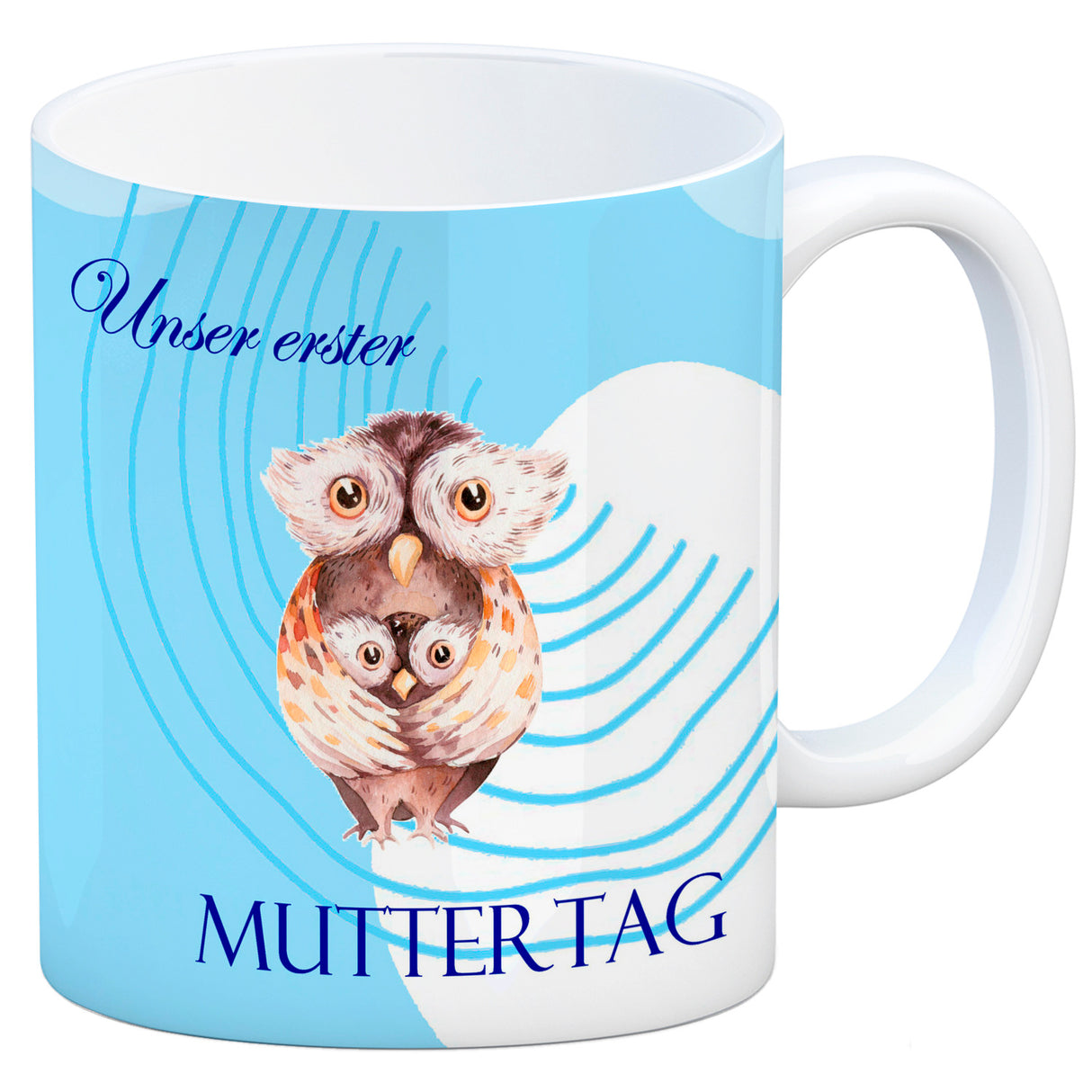 Nilpferd-Kaffeebecher zu ersten Muttertag mit Mama und Baby in rosa