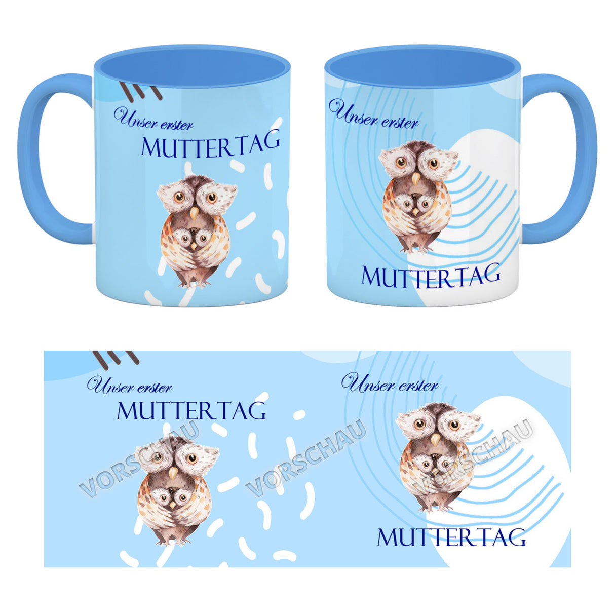 Nilpferd-Kaffeebecher zu ersten Muttertag mit Mama und Baby in rosa