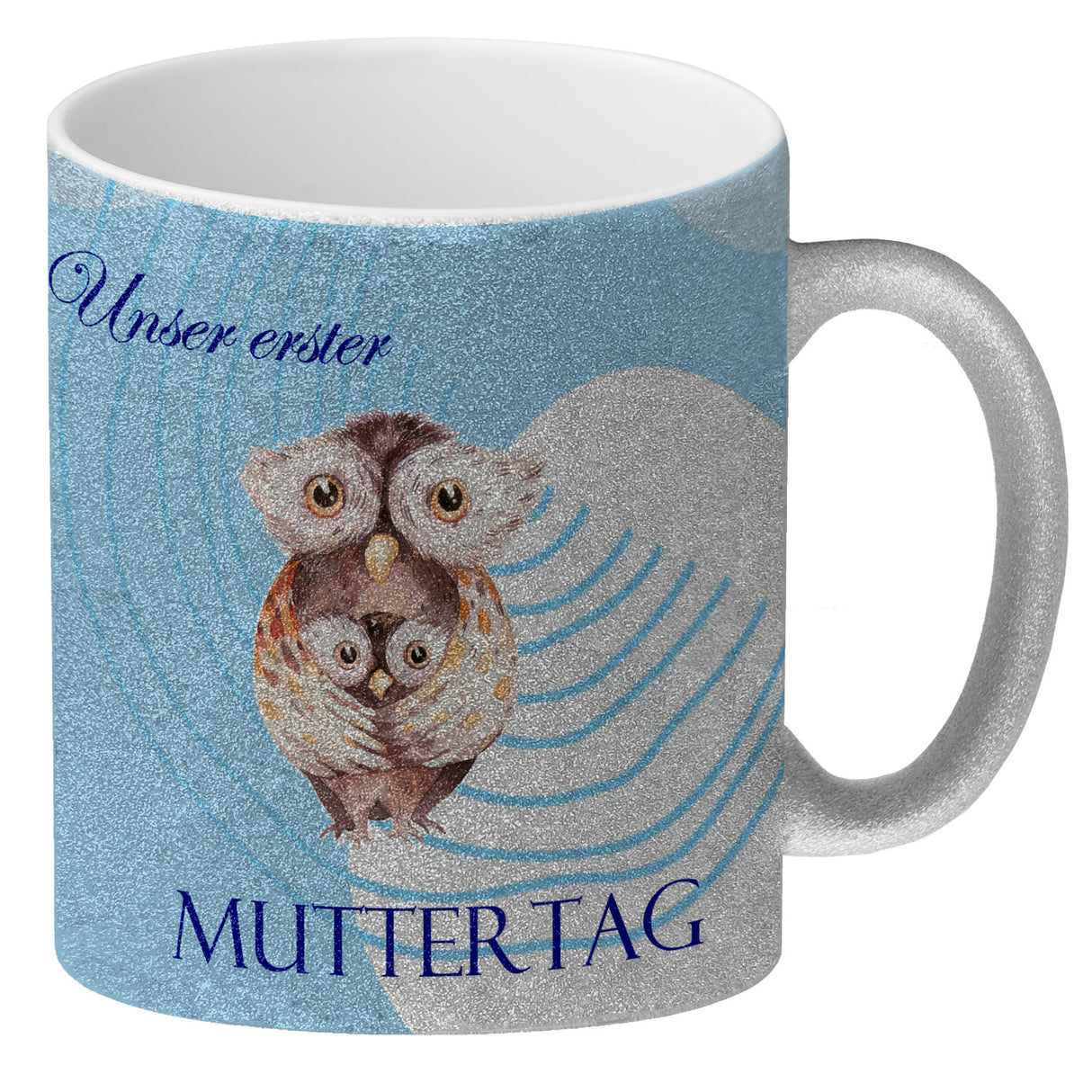 Nilpferd-Kaffeebecher zu ersten Muttertag mit Mama und Baby in rosa
