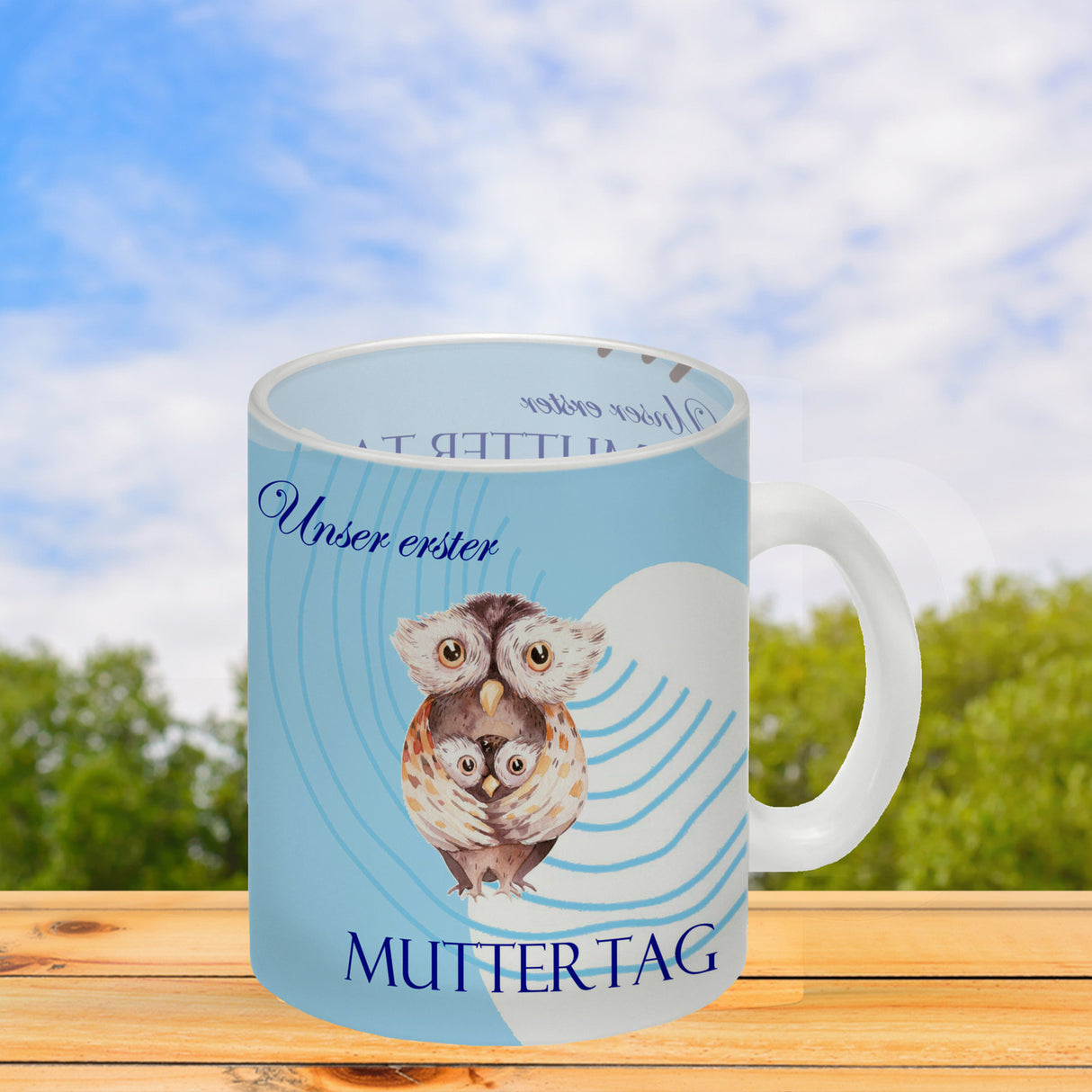 Nilpferd-Kaffeebecher zu ersten Muttertag mit Mama und Baby in rosa