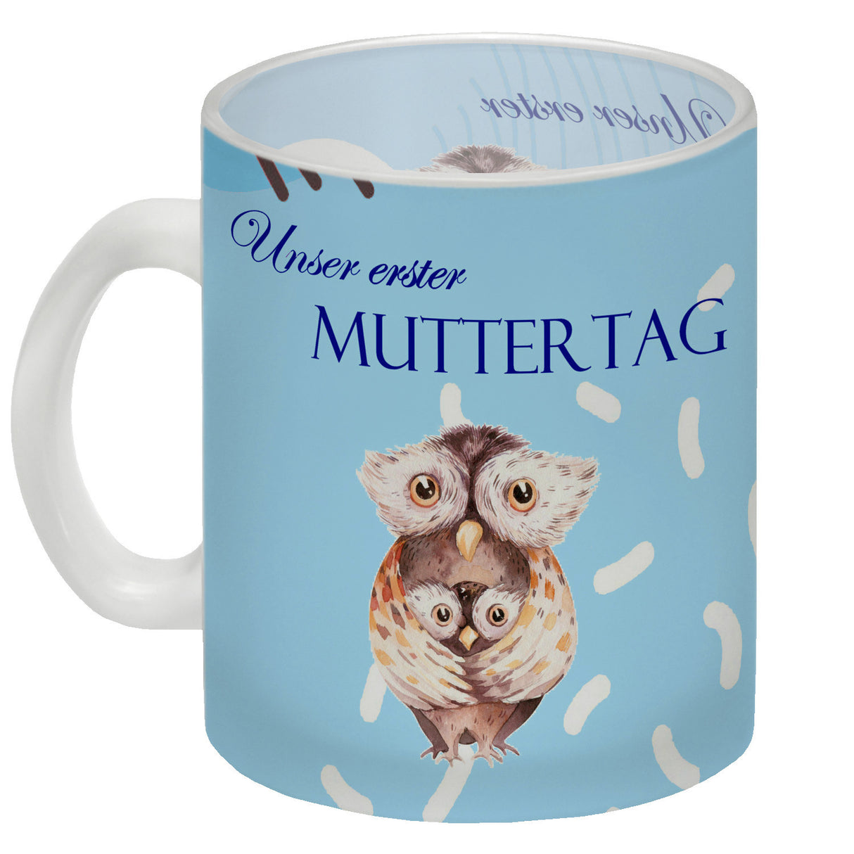 Nilpferd-Kaffeebecher zu ersten Muttertag mit Mama und Baby in rosa
