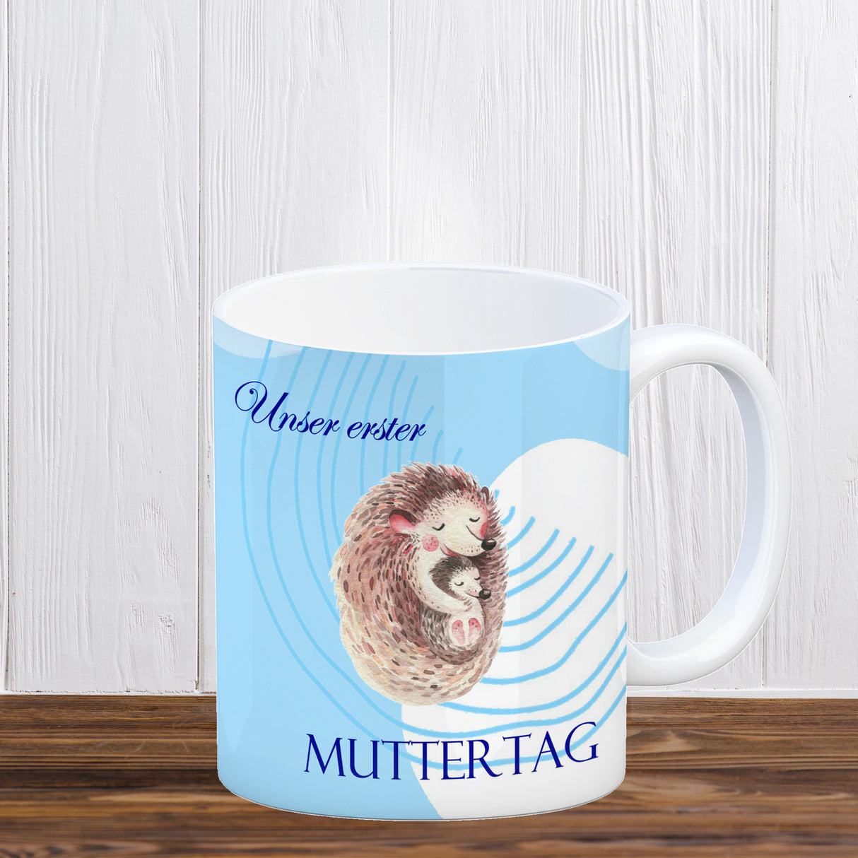 Nilpferd-Kaffeebecher zu ersten Muttertag mit Mama und Baby in rosa