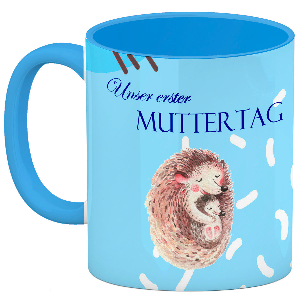 Nilpferd-Kaffeebecher zu ersten Muttertag mit Mama und Baby in rosa