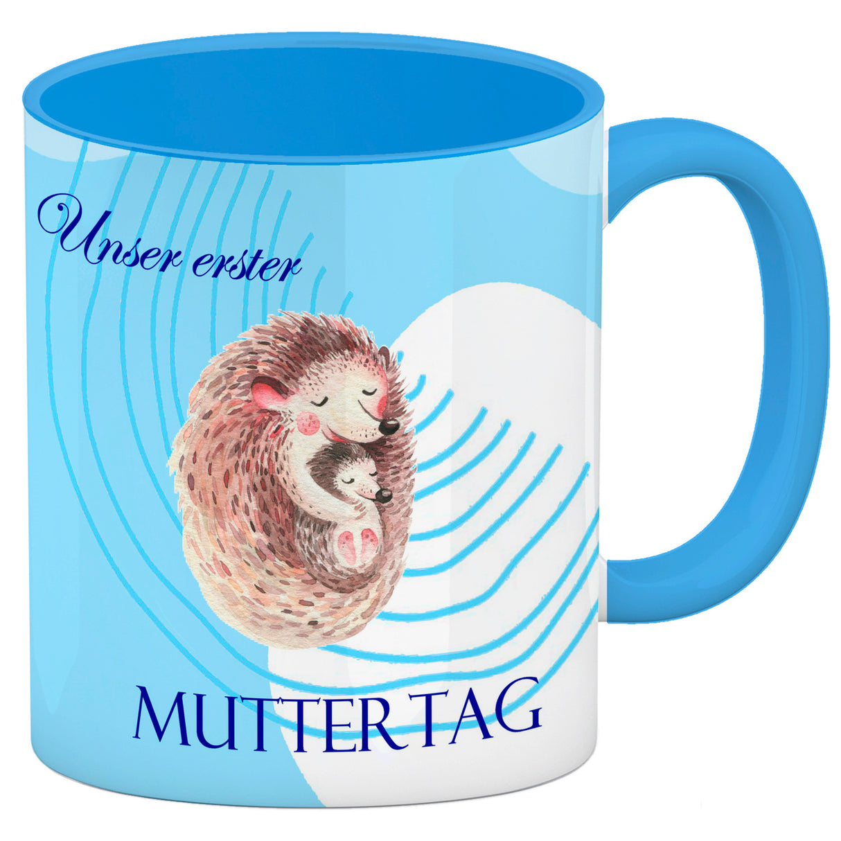 Nilpferd-Kaffeebecher zu ersten Muttertag mit Mama und Baby in rosa