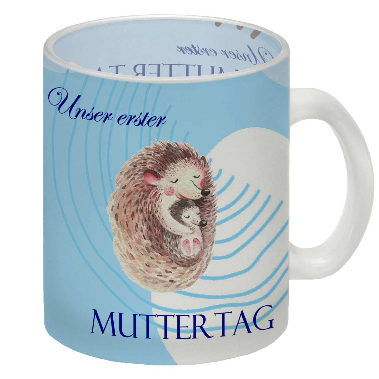 Nilpferd-Kaffeebecher zu ersten Muttertag mit Mama und Baby in rosa