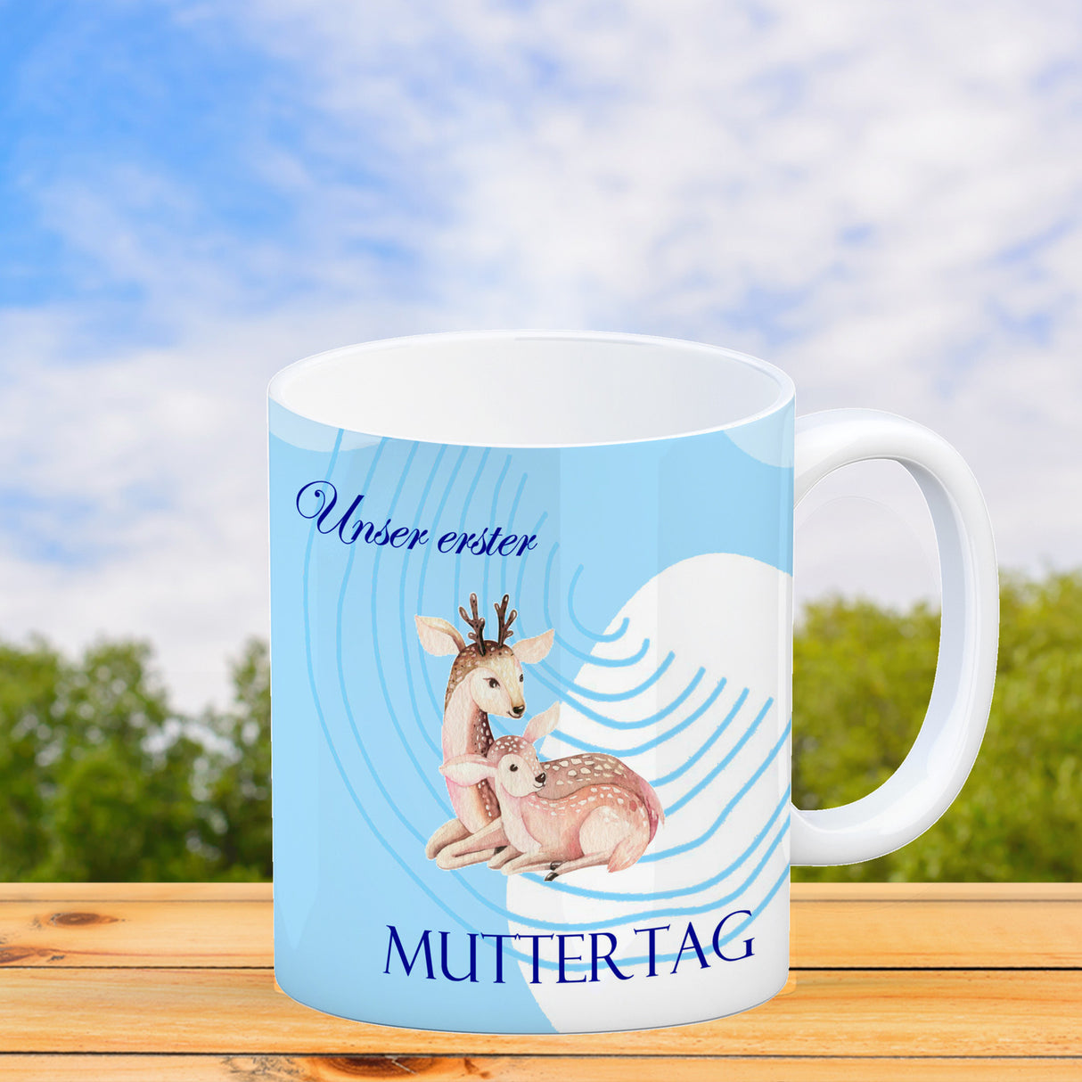 Nilpferd-Kaffeebecher zu ersten Muttertag mit Mama und Baby in rosa