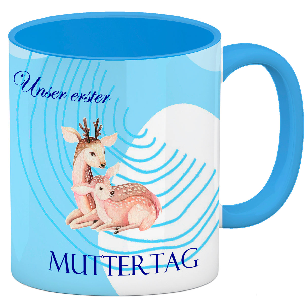 Nilpferd-Kaffeebecher zu ersten Muttertag mit Mama und Baby in rosa