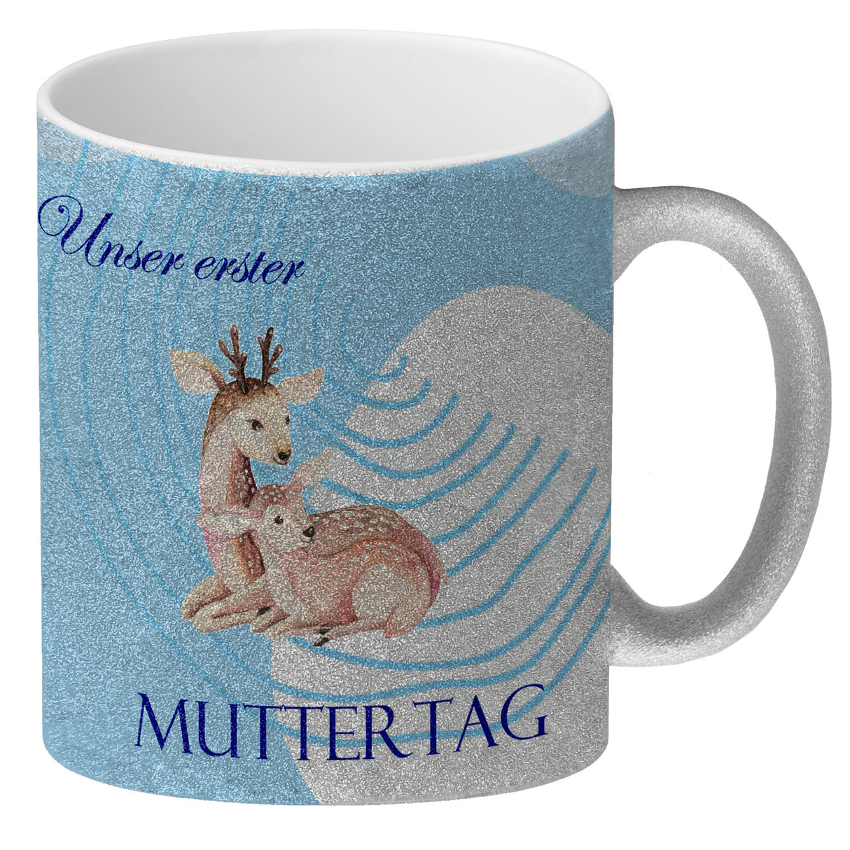 Nilpferd-Kaffeebecher zu ersten Muttertag mit Mama und Baby in rosa