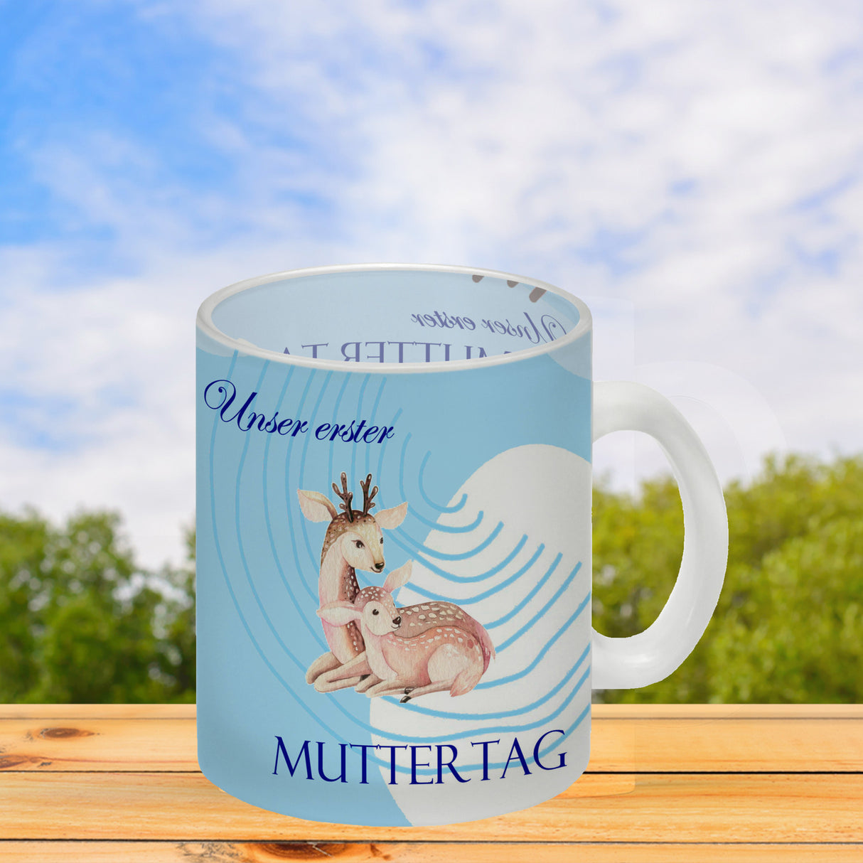 Nilpferd-Kaffeebecher zu ersten Muttertag mit Mama und Baby in rosa