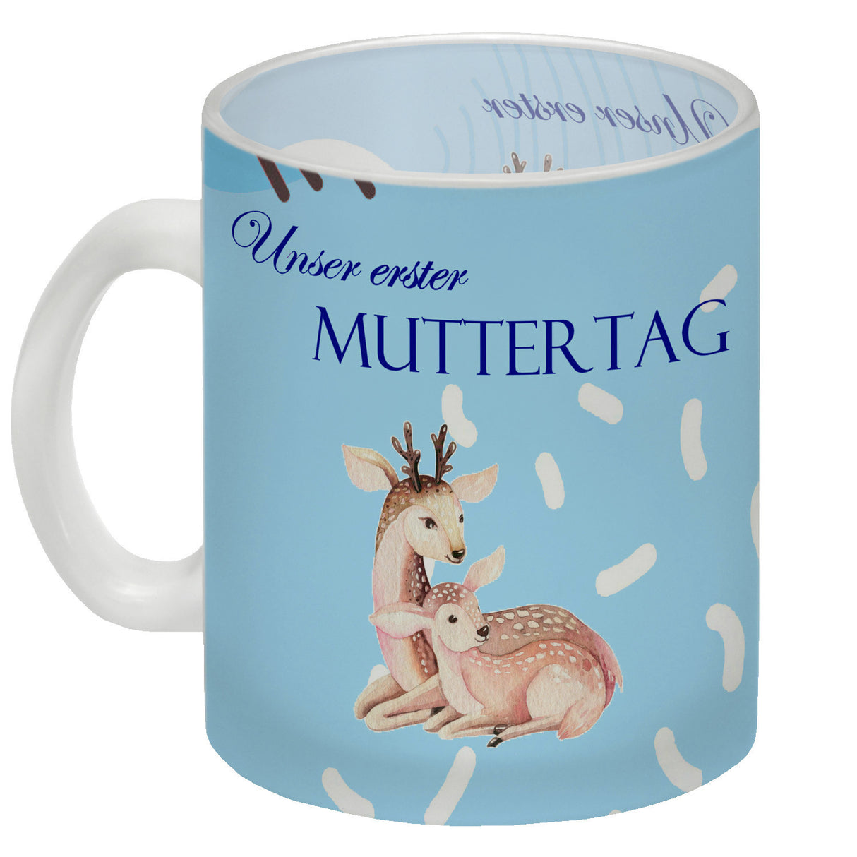Nilpferd-Kaffeebecher zu ersten Muttertag mit Mama und Baby in rosa