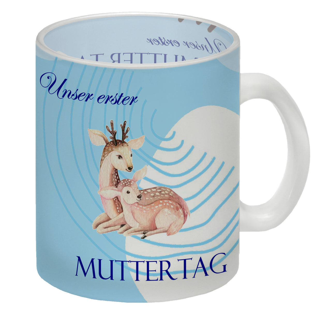 Nilpferd-Kaffeebecher zu ersten Muttertag mit Mama und Baby in rosa