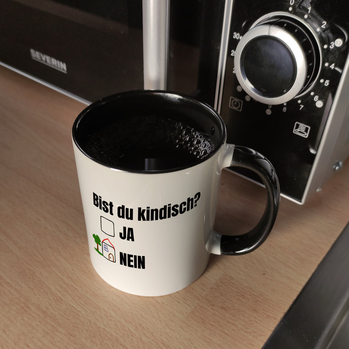 Kaffeebecher Bist du kindisch mit Häuschen - Tasse