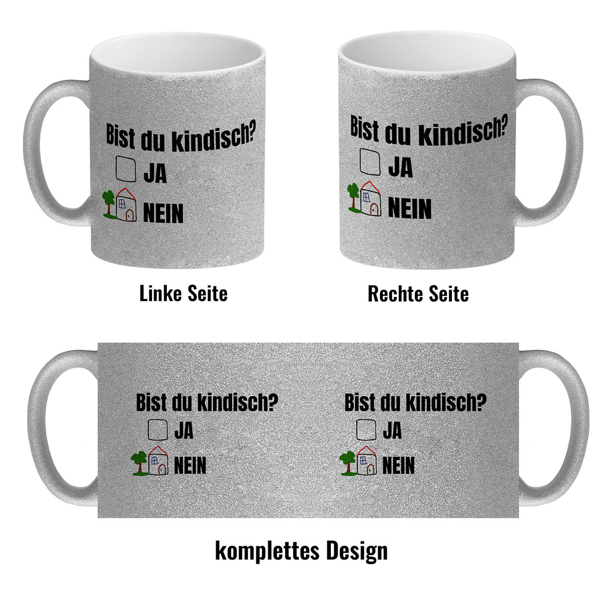 Kaffeebecher Bist du kindisch mit Häuschen - Tasse
