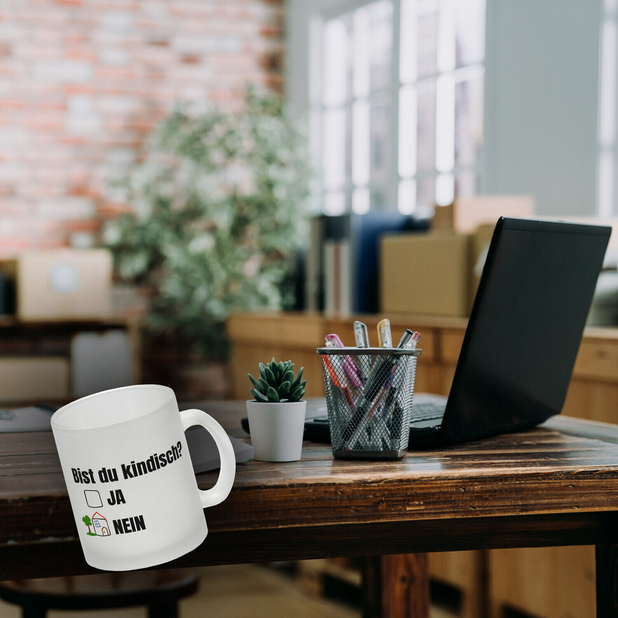 Kaffeebecher Bist du kindisch mit Häuschen - Tasse