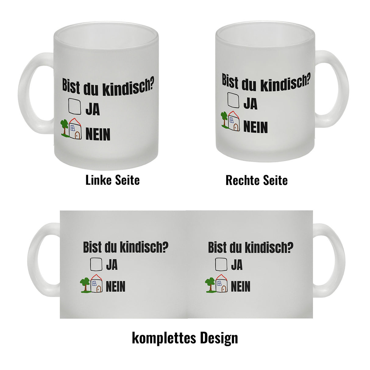 Kaffeebecher Bist du kindisch mit Häuschen - Tasse