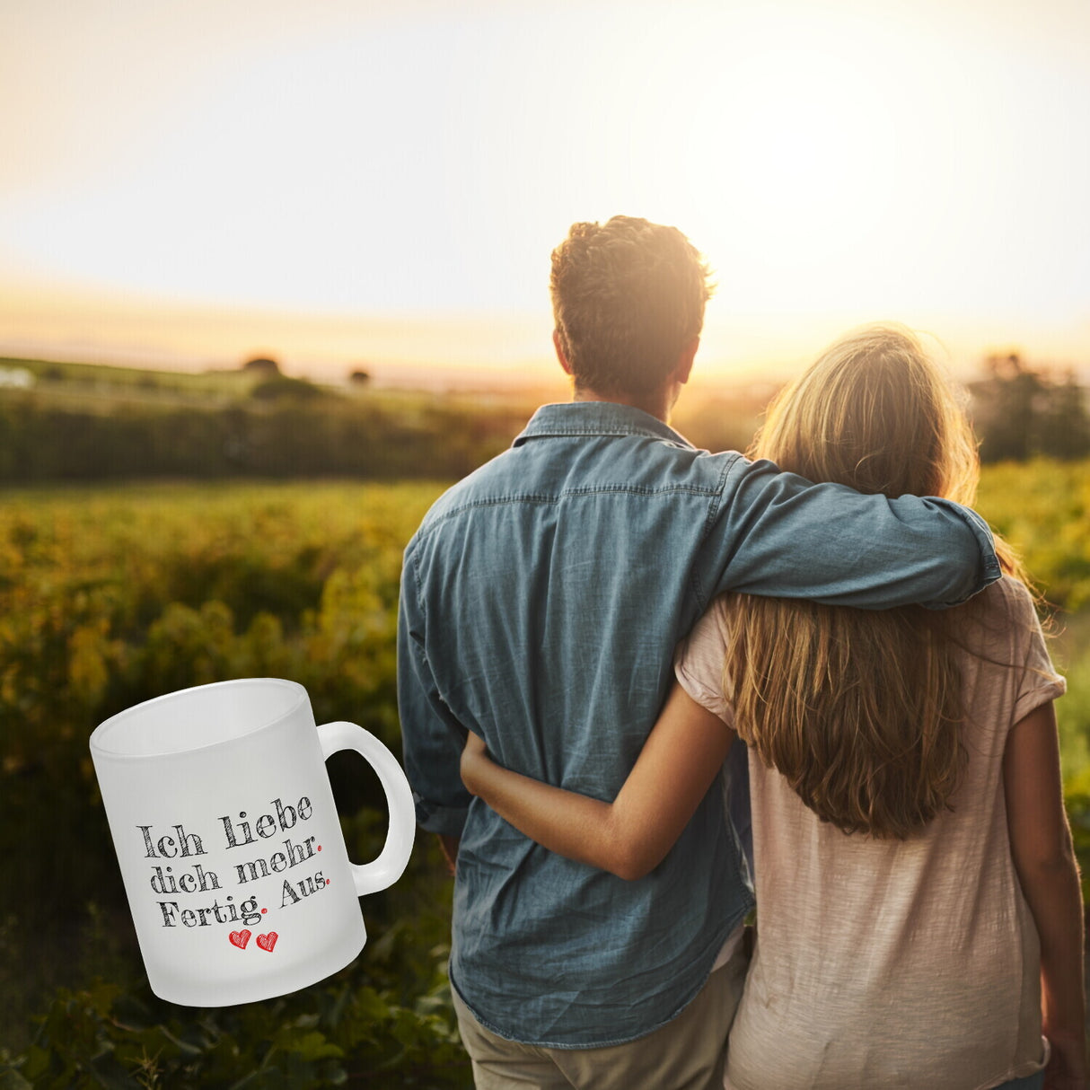 Ich liebe dich mehr. Fertig. Aus. Kaffeebecher