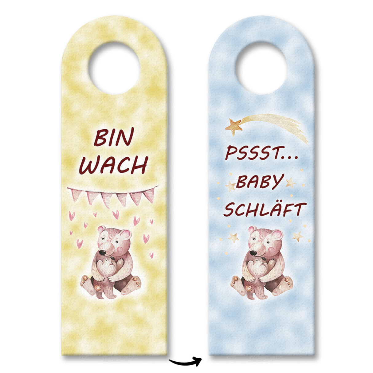 Reh Mama und Rehkitz Türhänger - Baby schläft oder ist wach