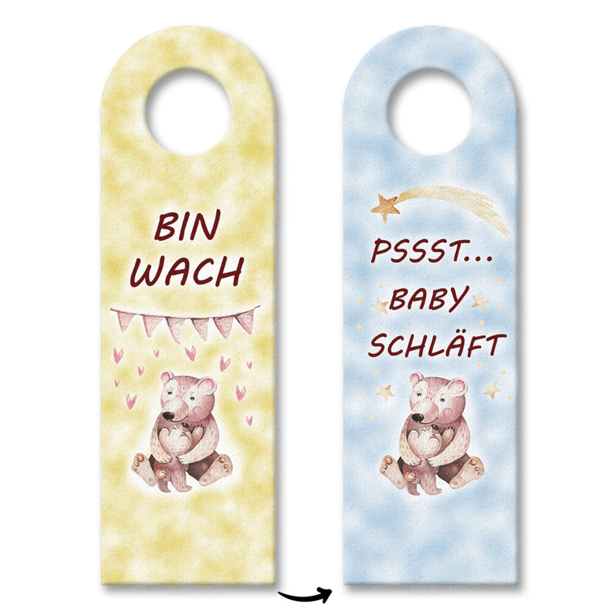 Reh Mama und Rehkitz Türhänger - Baby schläft oder ist wach