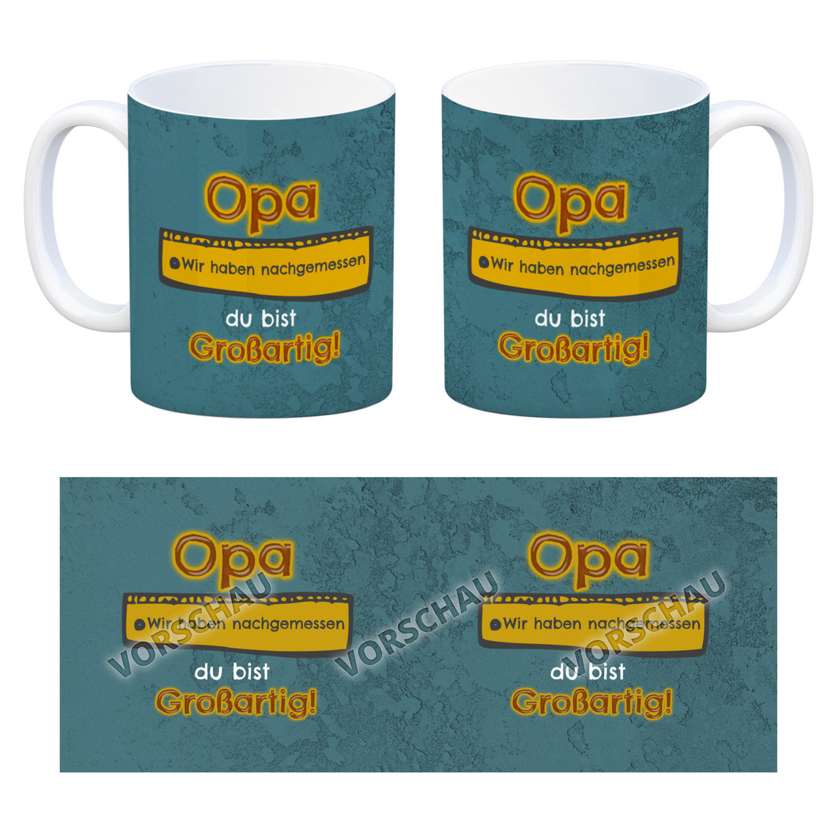 Kaffeebecher Papa du bist großartig - Meterstab Vatertag Geschenk