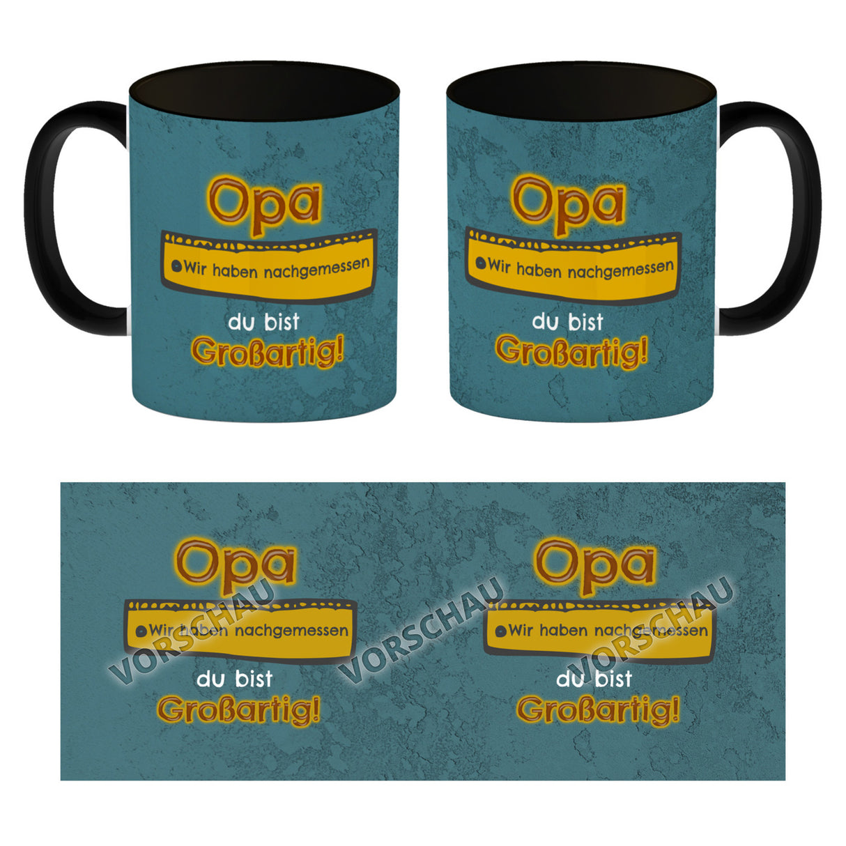 Kaffeebecher Papa du bist großartig - Meterstab Vatertag Geschenk