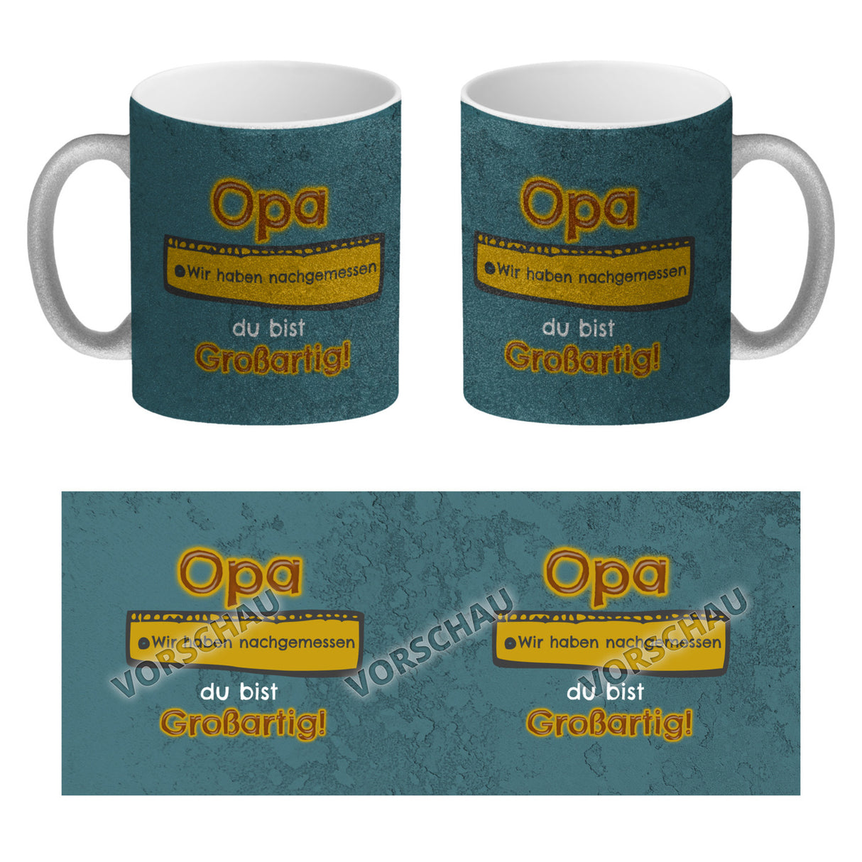 Kaffeebecher Papa du bist großartig - Meterstab Vatertag Geschenk