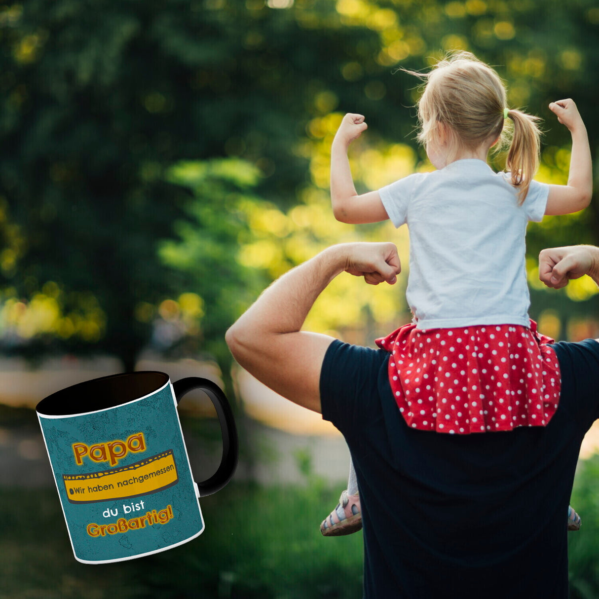 Kaffeebecher Papa du bist großartig - Meterstab Vatertag Geschenk