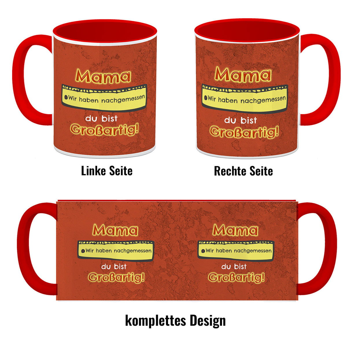 Kaffeebecher Mama du bist großartig - Meterstab Muttertag Geschenk