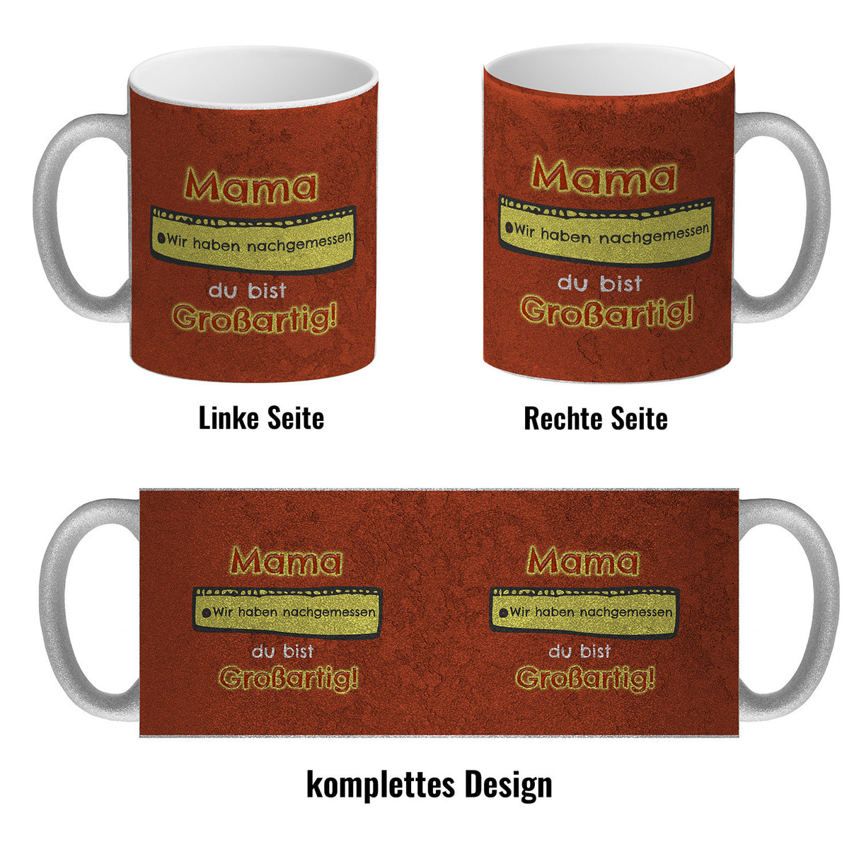 Kaffeebecher Mama du bist großartig - Meterstab Muttertag Geschenk