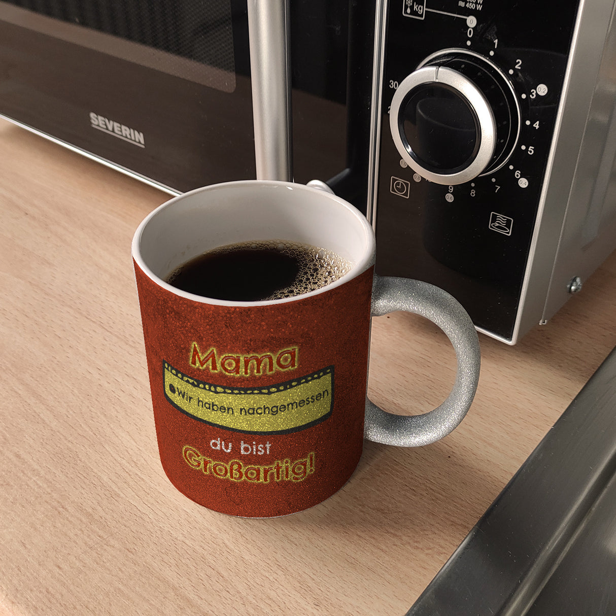 Kaffeebecher Mama du bist großartig - Meterstab Muttertag Geschenk