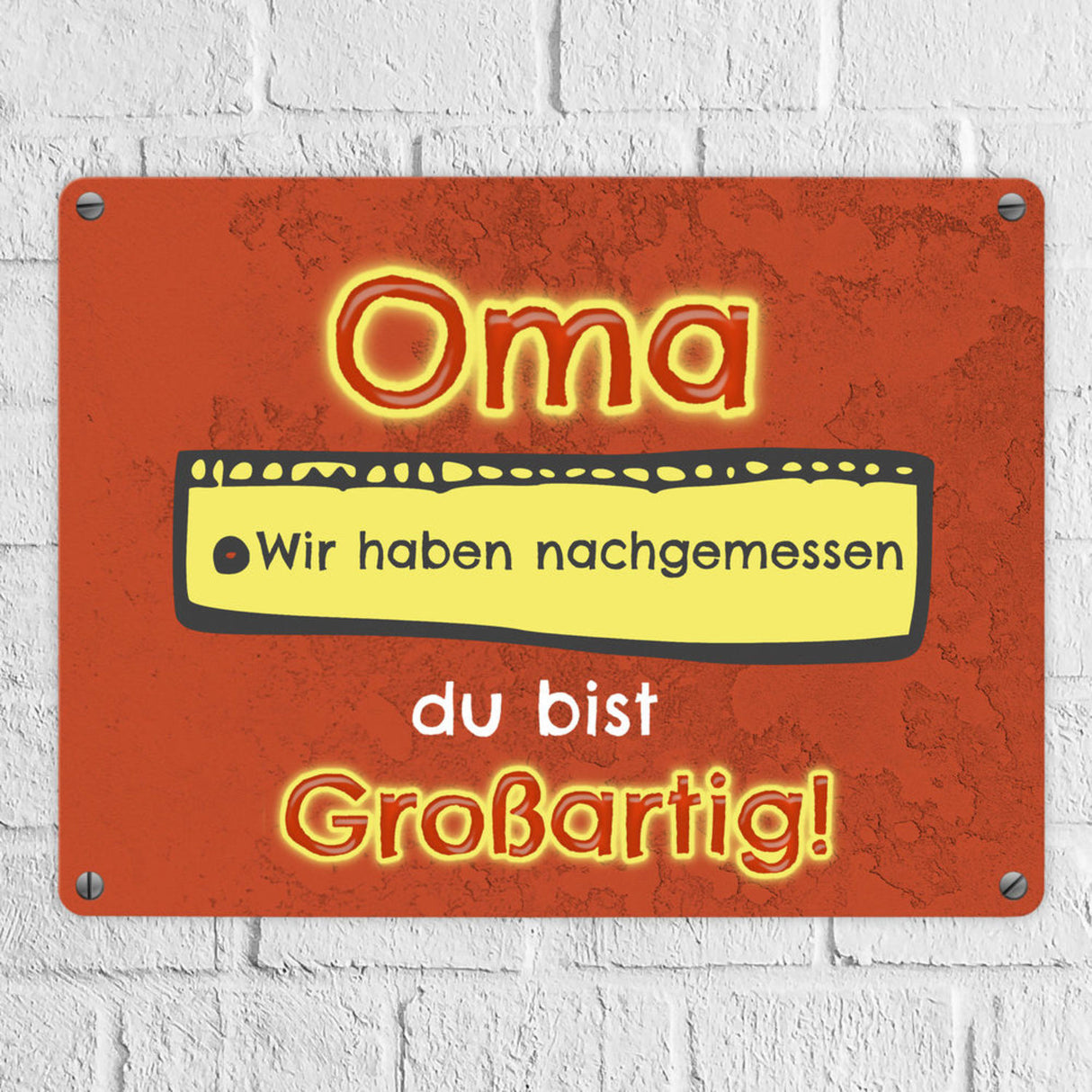 Metallschild Mama du bist großartig - Meterstab Muttertag Geschenk