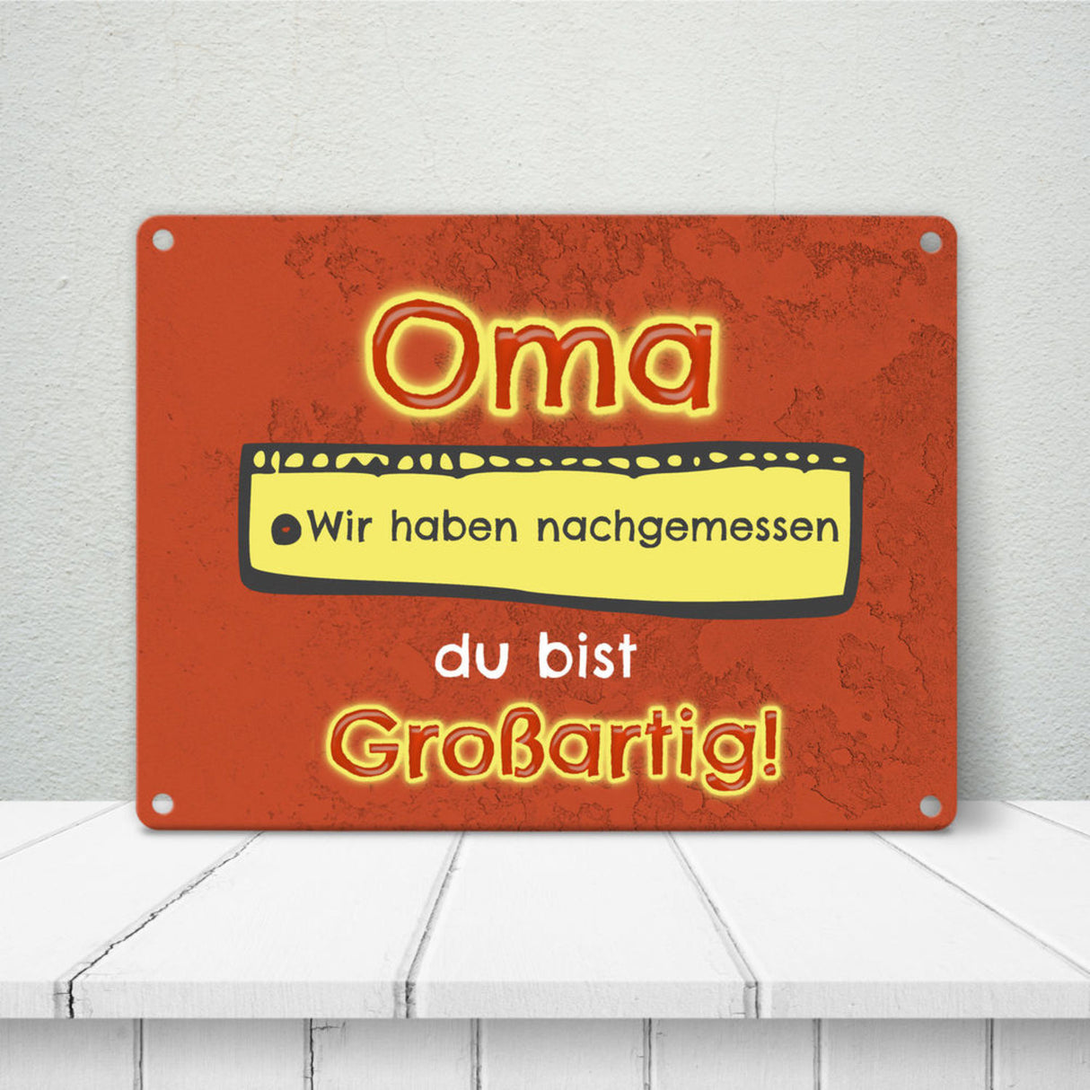 Metallschild Mama du bist großartig - Meterstab Muttertag Geschenk