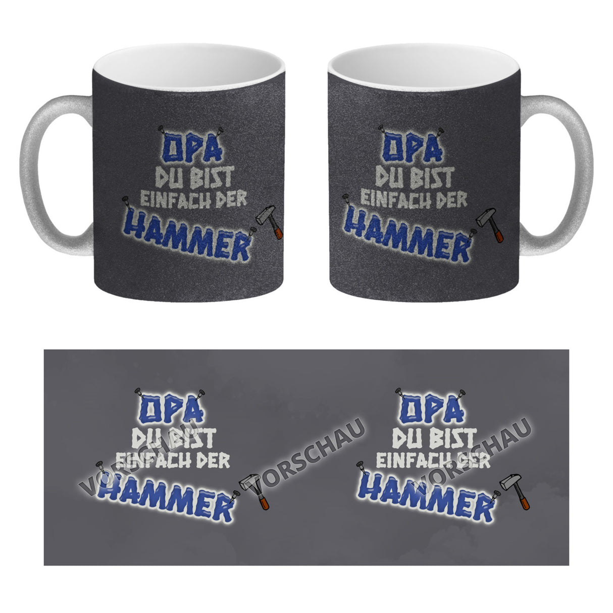 Kaffeebecher Papa Du bist einfach der Hammer - Vatertag Tasse