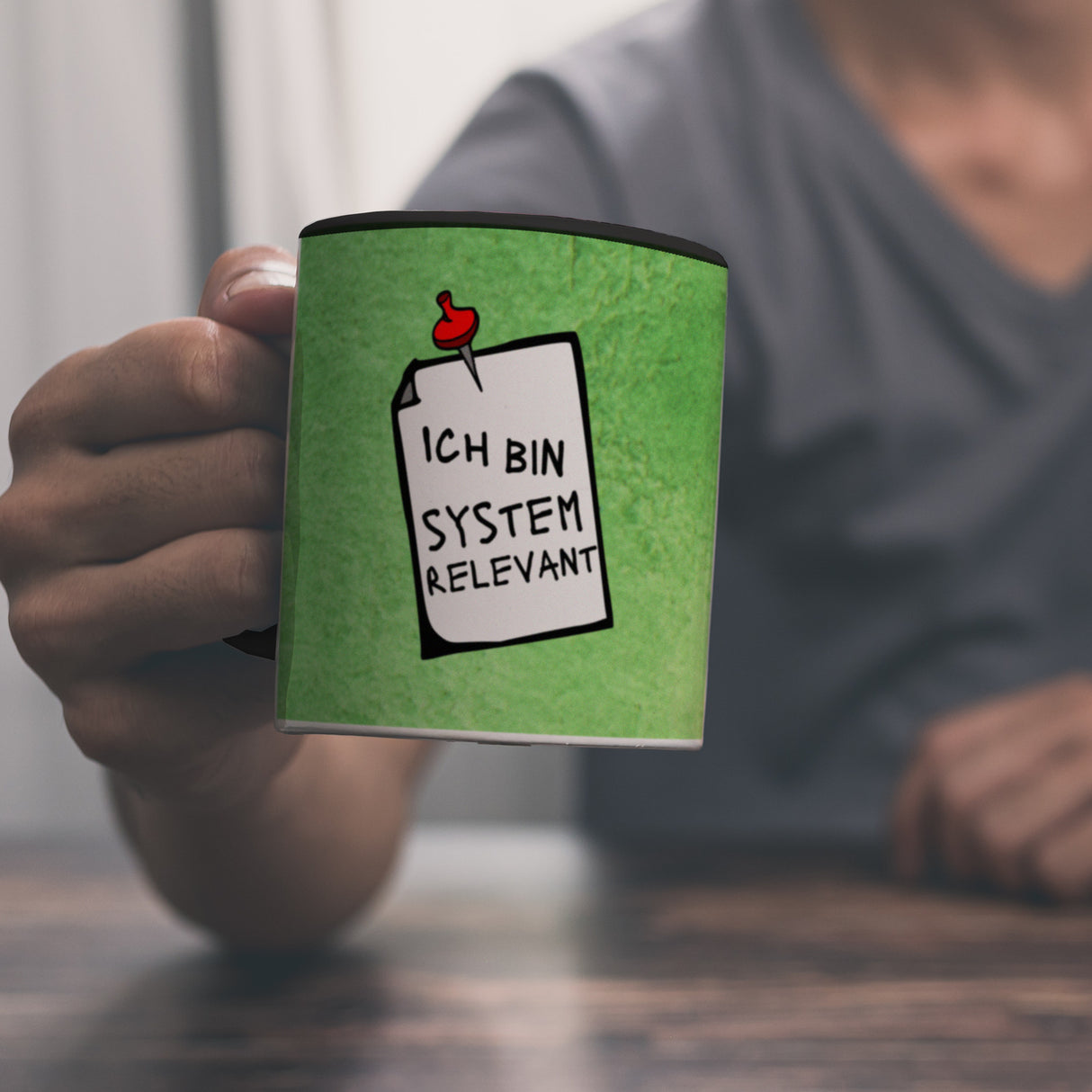 Kaffeebecher mit Spruch - Ich bin systemrelevant Arbeit Lustig Virus Krise