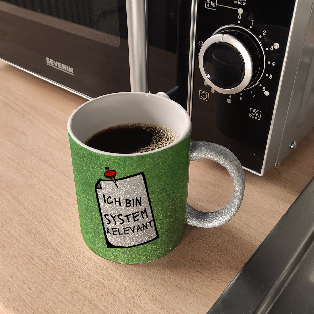Kaffeebecher mit Spruch - Ich bin systemrelevant Arbeit Lustig Virus Krise