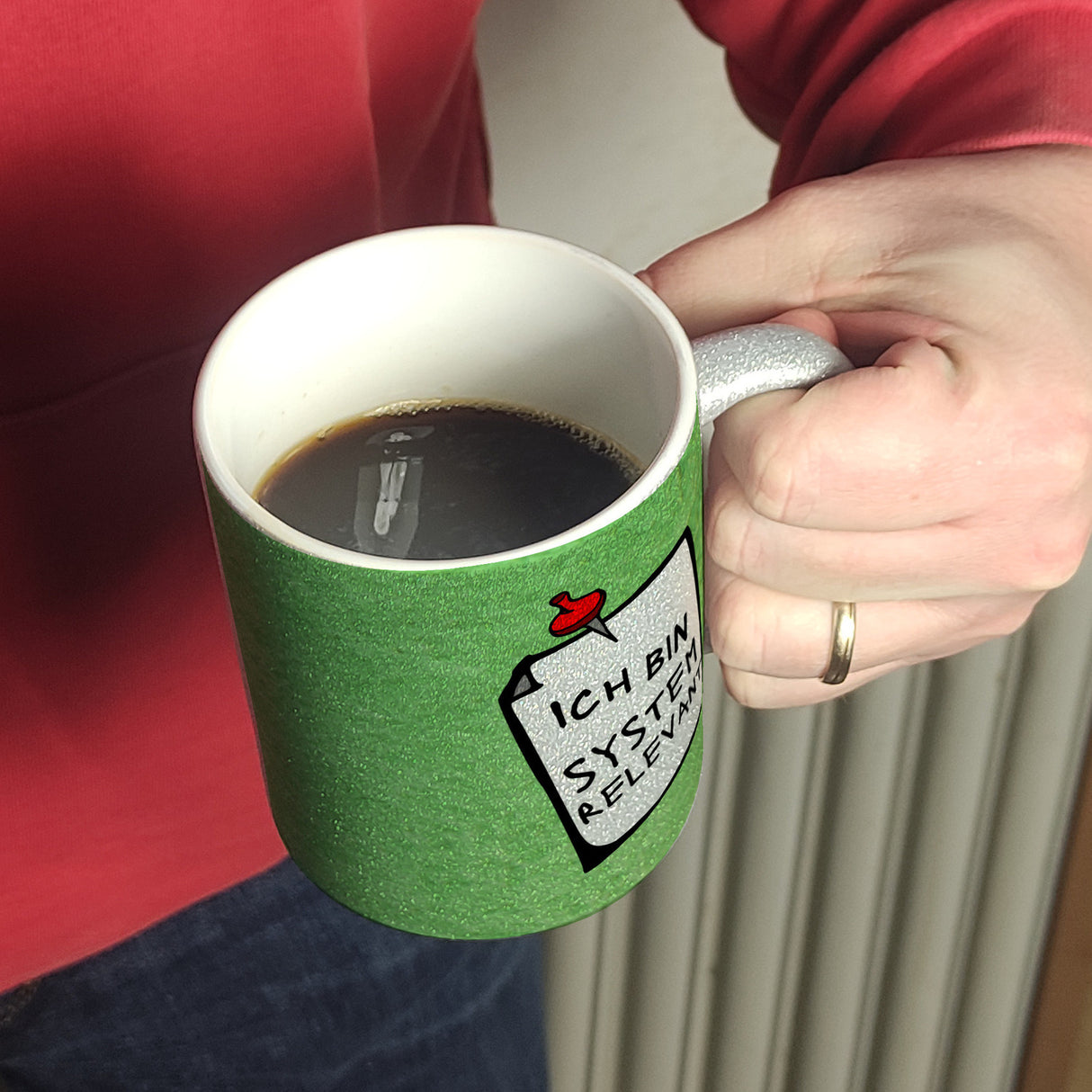 Kaffeebecher mit Spruch - Ich bin systemrelevant Arbeit Lustig Virus Krise