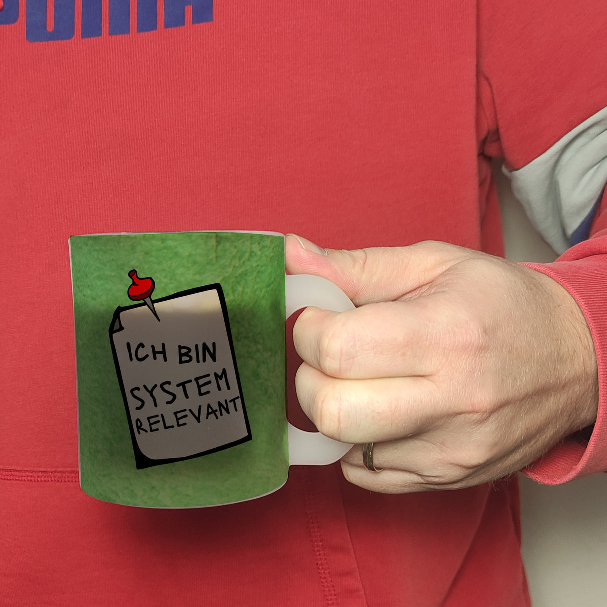 Kaffeebecher mit Spruch - Ich bin systemrelevant Arbeit Lustig Virus Krise