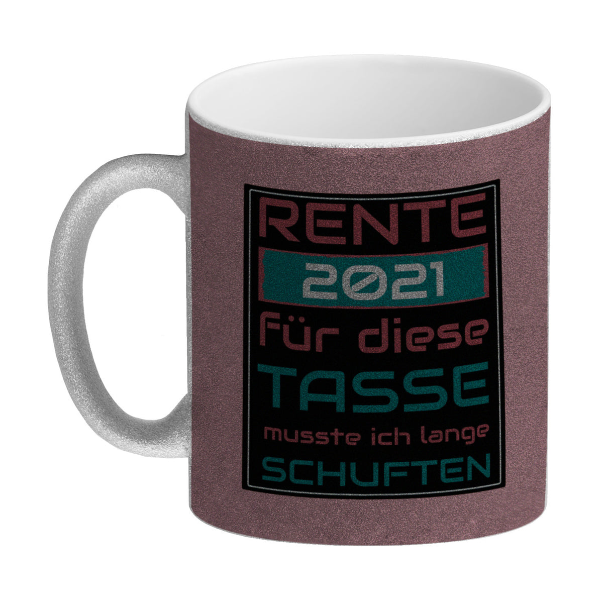 Rente Kaffeebecher - dafür musste ich lange arbeiten - Vintage Tasse bedruckt im retro Stil mit Rentner Spruch - spülmaschinenfest und mikrowellengeeignet bei 330ml Inhalt
